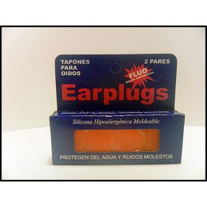TAPON OIDO EARPLUGS SILICONA FLUO