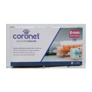 AGUJA 31G x 8mm PARA INSULINA CORONET 