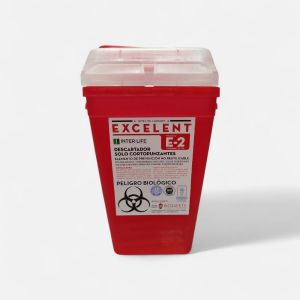 Descartador 2 litros para agujas y cortopunzantes E-2