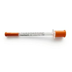 JERINGA 1 ML CON AGUJA FIJA 30G 1/2" NOBELIT